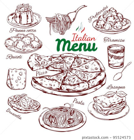 Italian Food Sketch Collection 95524573