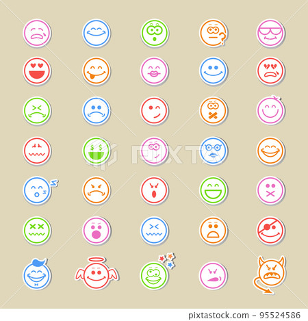 Large collection of round smiley icons Large collection of round smiley icons 95524586