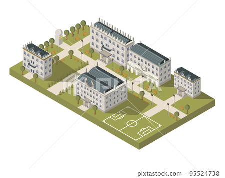 Isometric University Campus Concept 95524738