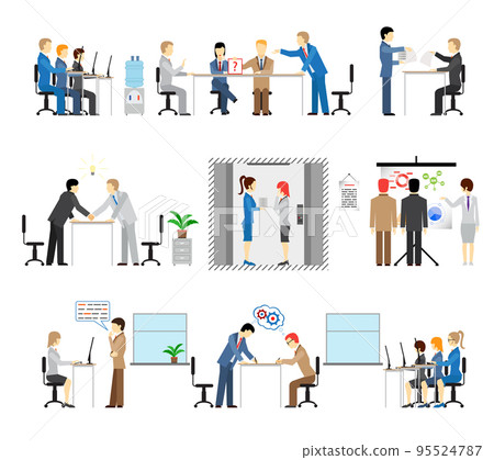 Illustrations of people working in an office Illustrations of people working in an office 95524787