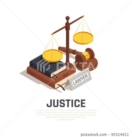 Law Justice Isometric Composition 95524811