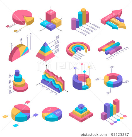 Isometric Diagrams Infographic Set 95525287