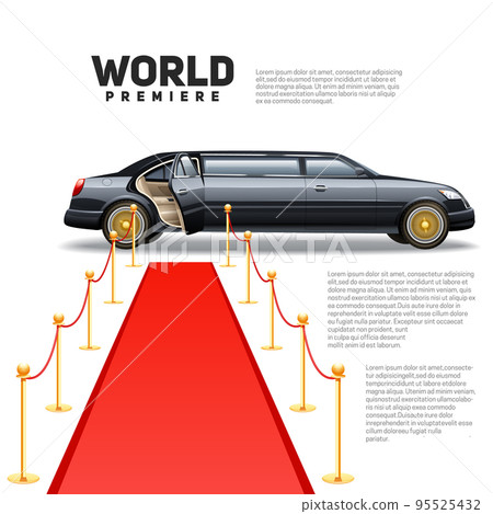 Red Carpet Limousine Colorful Picture 95525432
