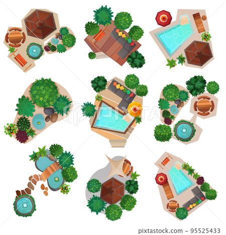 Landscape Compositions Top View Set - Stock Illustration [95525433] - PIXTA