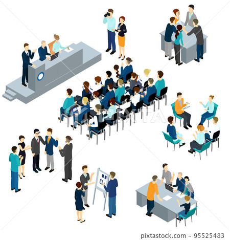 Isometric People Teamwork Set 95525483