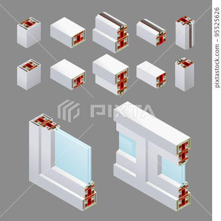 PVC Windows Isometric Elements PVC Windows Isometric Elements 95525626