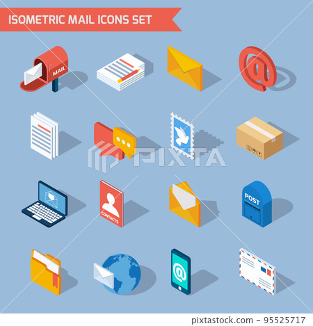 Isometric Mail Icons 95525717