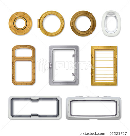 Porthole Realistic Icon Set Porthole Realistic Icon Set 95525727