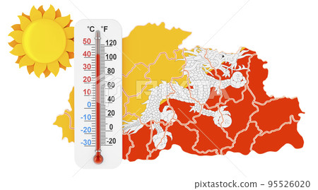 Heat in Bhutan concept. 3D rendering Heat in Bhutan concept. 3D rendering 95526020