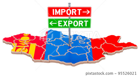 Import and export in Mongolia concept, 3D rendering 95526021