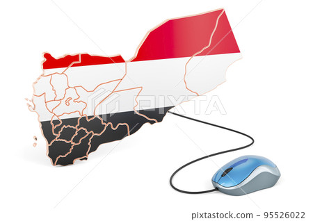 Internet network in Yemen concept. 3D rendering 95526022