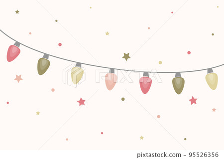 Hanging Christmas lights. Vector illustration Hanging Christmas lights. Vector illustration 95526356
