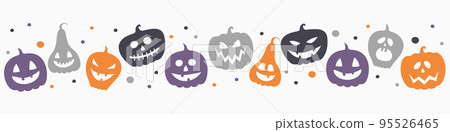 Background with creepy pumpkins. Halloween banner. Vector Background with creepy pumpkins. Halloween banner. Vector 95526465