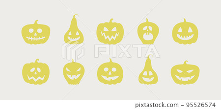 Creepy Halloween pumpkin lanterns. Collection of icons. Vector Creepy Halloween pumpkin lanterns. Collection of icons. Vector 95526574