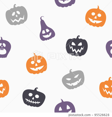 Halloween pattern with creepy pumpkins. Seamless texture. Vector Halloween pattern with creepy pumpkins. Seamless texture. Vector 95526628