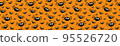 Funny Halloween banner with spiders. Seamless pattern. Vector 95526720
