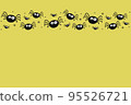 Background with creepy hanging spiders. Halloween card. Vector 95526721