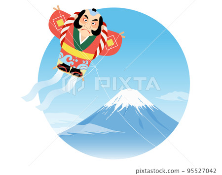 富士山和風箏的1分素材 95527042