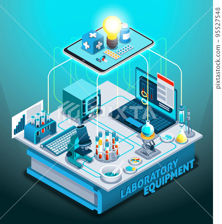 Laboratory Equipment Isometric Composition Laboratory Equipment Isometric Composition 95527548