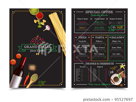 Italian Restaurant Menu With Special Offer 95527697