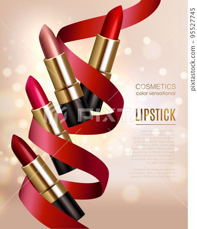 Lipstick Assortment Realistic Background Lipstick Assortment Realistic Background 95527745