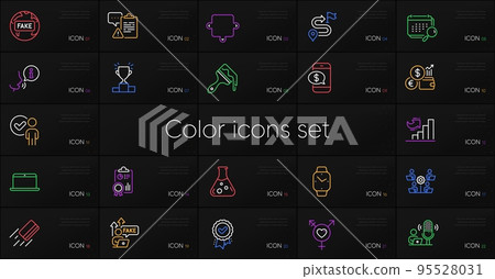 Set of Fake news, Genders and Credit card line icons. Include Journey, Calendar, Currency rate icons. Winner podium, Laptop, Approved award web elements. Growth chart, Brush, Puzzle. Vector Set of Fake news, Genders and Credit card line icons. Include Journey, Calendar, Currency rate icons. Winner podium, Laptop, Approved award web elements. Growth chart, Brush, Puzzle. Vector 95528031