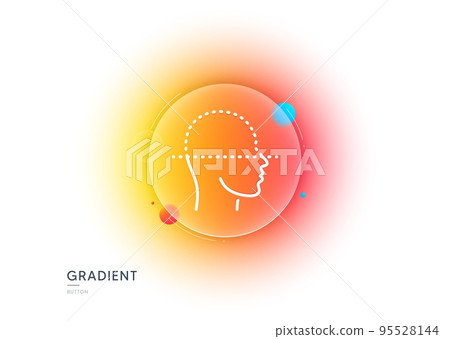 Face scanning line icon. Gradient blur button with glassmorphism. Facial scan sign. Head recognition symbol. Transparent glass design. Face scanning line icon. Vector Face scanning line icon. Gradient blur button with glassmorphism. Facial scan sign. Head recognition symbol. Transparent glass design. Face scanning line icon. Vector 95528144