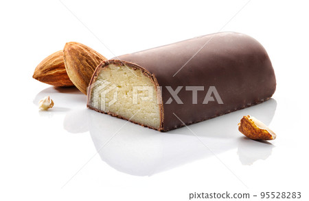 marzipan covered with chocolate 95528283