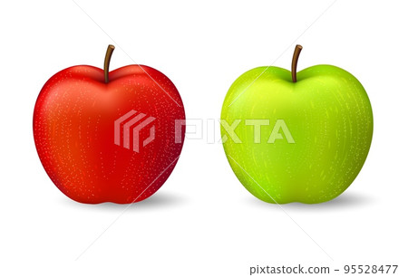 Red green 3d apples 95528477