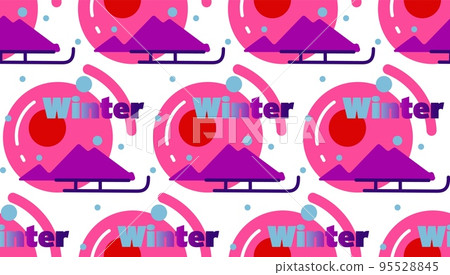 Seamless vector pattern made of gradient text Winter 95528845