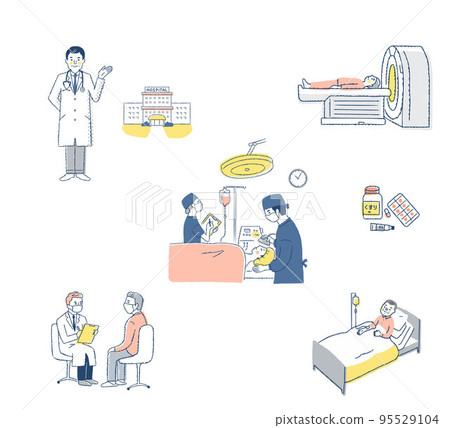 醫生和病人各種場景設置 醫生和病人各種場景設置 95529104