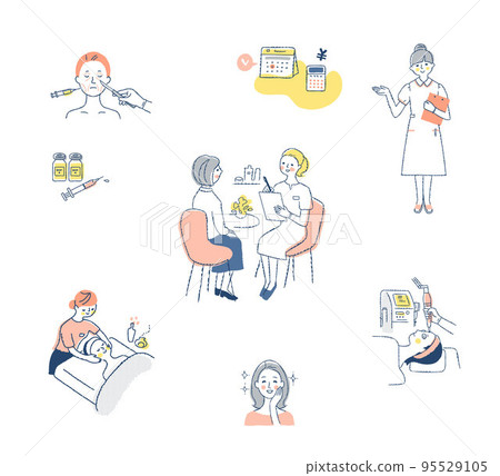 Cosmetic dermatology and beauty salons various scene sets 95529105