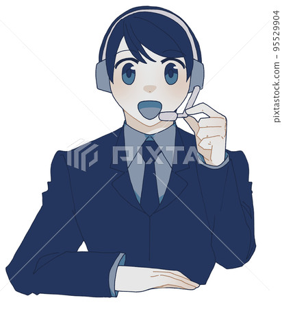 A man working in a call center A man working in a call center 95529904