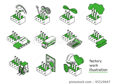 工廠工作和活動插圖集 95529947
