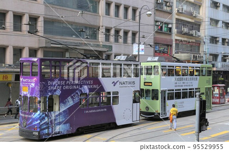 Foot of the common people of Hong Kong "Tram" (tram) Foot of the common people of Hong Kong who have been running since the British colonial times 95529955