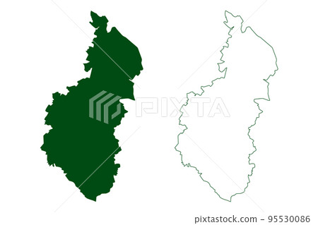 Victoria municipality (Free and Sovereign State of Guanajuato, Mexico, United Mexican States) map vector illustration, scribble sketch Victoria map 95530086