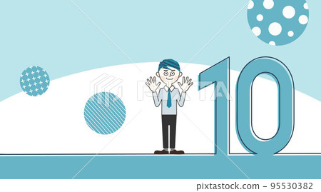 Businessman explaining 10 points 95530382