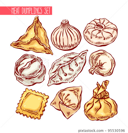 set of different dumplings 95530596