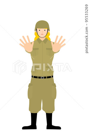 女兵姿勢，住手！雙手向前伸出 95533269