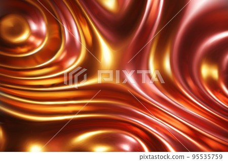 Golden liquid molten metal abstract wavy background with light reflects Golden liquid molten metal abstract wavy background with light reflects 95535759