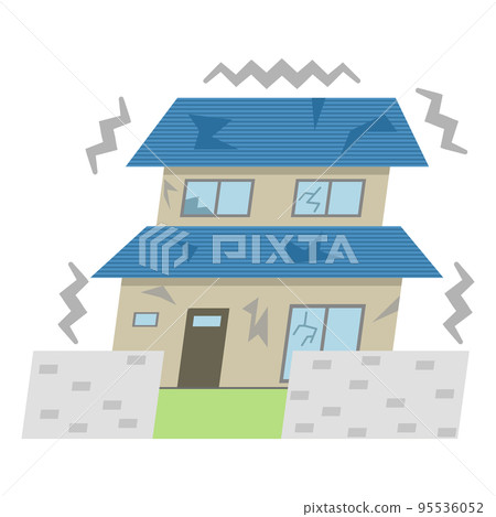Building Shaking Cartoon Earthquake House Cartoon
