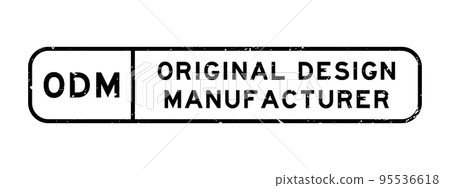 Grunge black ODM Original design manufacturer word square rubber seal stamp on white background Grunge black ODM Original design manufacturer word square rubber seal stamp on white background 95536618