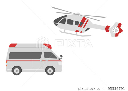 Doctor helicopter and ambulance Doctor helicopter and ambulance 95536791