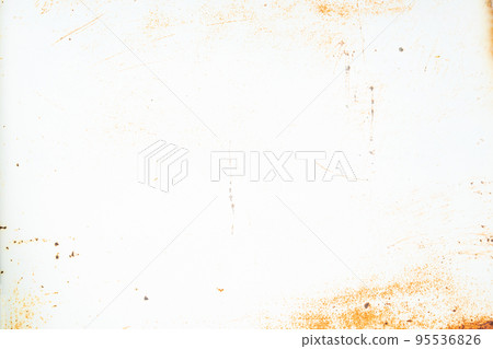 White painted metal texture with rusty scratches. Rusty metal background. Red rust on white surface White painted metal texture with rusty scratches. Rusty metal background. Red rust on white surface 95536826