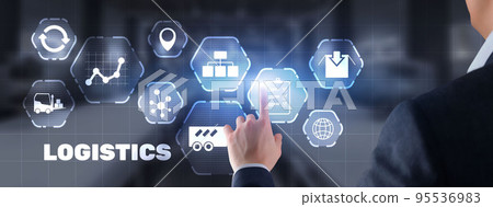 Logistic network distribution concept 2022. Smart technology Logistic network distribution concept 2022. Smart technology 95536983