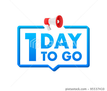 1 Day to go. Countdown timer. Clock icon. Time icon. Count time sale. Vector stock illustration. 1 Day to go. Countdown timer. Clock icon. Time icon. Count time sale. Vector stock illustration. 95537410