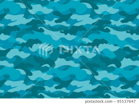 CAMOUFLAGE_ camouflage pattern blue green 95537647