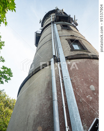 Old tower on northen peak of Hochwald mountain, Lusitian mountain 95537904