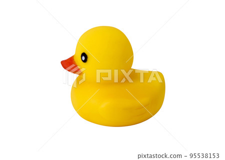 Yellow rubber duck isolated on white background. yellow rubber duck 95538153