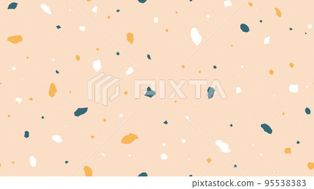 Terrazzo seamless pattern. Repeating floor texture. Beige mosaic background. Trendy surface and textile design. Vector 95538383